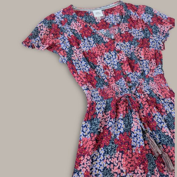 Knox Rose Red Floral Hi Low Short Sleeve Maxi Dress - Small - Picture 7 of 11